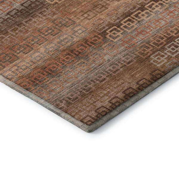 Mayfield Premium Machine Washable Abstract AMF2029 Copper 3 ft. x 4 ft. Area Rug