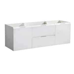 Valencia 48 in. W Wall Hung Bathroom Vanity Cabinet in Glossy White