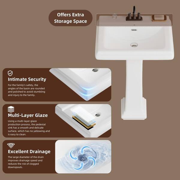 Los Flexi 26 in. W x 20 in. D Rectangular White Ceramic Los Flexi 26 in. W x 20 in. D Rectangular White Ceramic