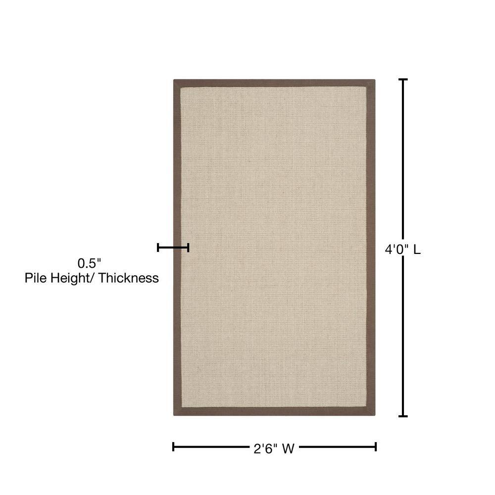 Handmade Taupe & Light Brown Braided Non-Slip Area Rug 30" x 4"