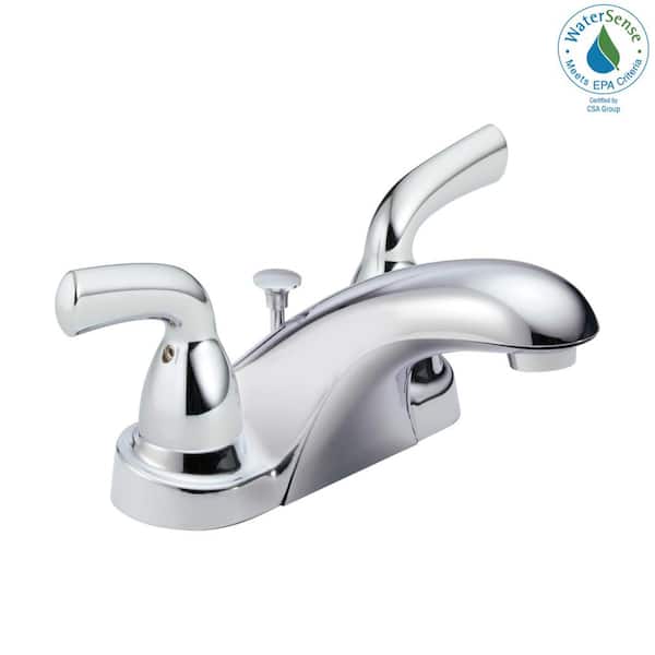 Delta Foundations 4 In Centerset 2, Home Depot Bathroom Sink Faucets Chrome