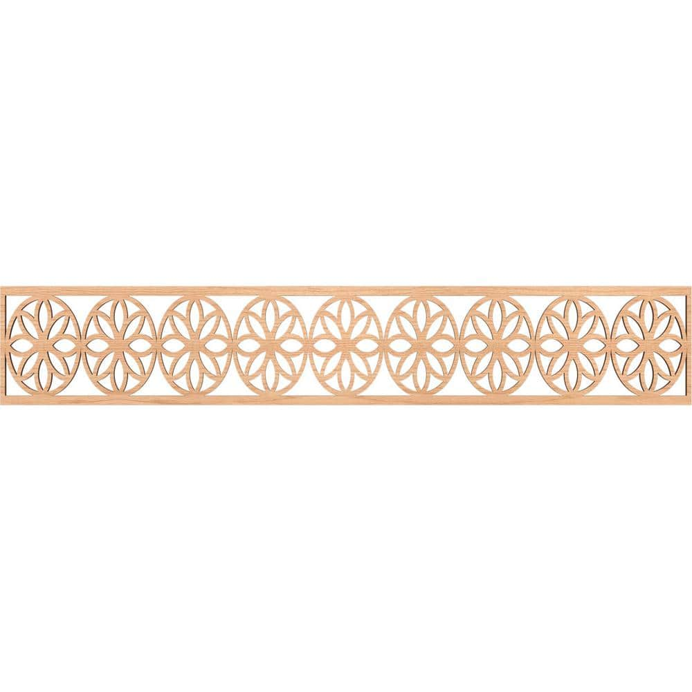 Blume Fretwork 0.25 in. D x 46.625 in. W x 8 in. L Hickory Wood Panel Moulding -  Ekena Millwork, MLDA08X46BLUHI