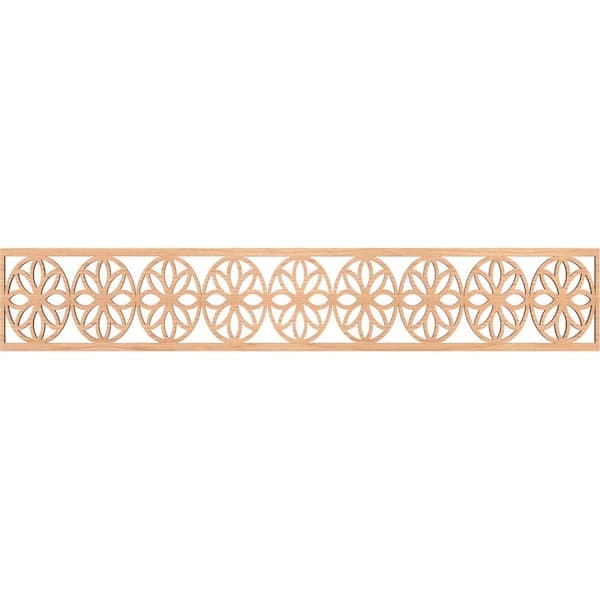 Ekena Millwork Blume Fretwork 0.25 in. D x 46.625 in. W x 8 in. L Hickory Wood Panel Moulding