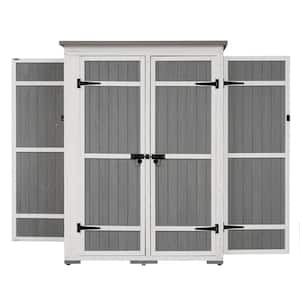 Outdoor 4.1 ft. W x 2 ft. D Wood Storage Shed, Garden Tool Cabinet with Waterproof Asphalt Roof, Gray (8 sq. ft.)