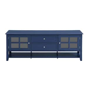 Blue TV Stand Fits TV's up to 60 in. with Multifunctional Storage Space