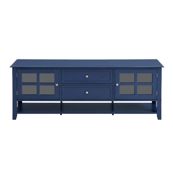 Polibi Blue TV Stand Fits TV's up to 60 in. with Multifunctional Storage Space
