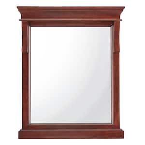 Naples 23.5 in. W x 32 in. H Rectangular Tri Fold Wood Framed Wall Bathroom Vanity Mirror in Tobacco