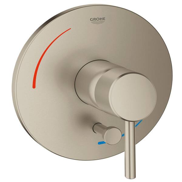 GROHE Concetto Soft 1-Handle Bath/Shower Valve Only Trim Kit in Brushed Nickel (Valve Sold Separately)