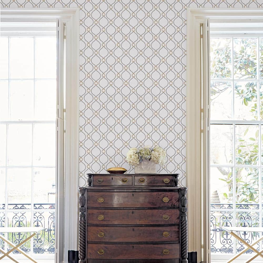 Platinum Geometric Self-Adhesive Vinyl Wallpaper, 20.5" x 216"
