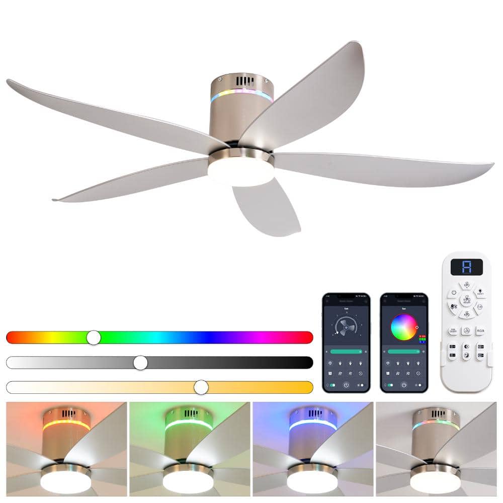 52 in. Quiet DC Motor Reversible Ceiling Fan with LED Light Remote Control 6 Speed Levels, Sliver price history on PriceWatchPro