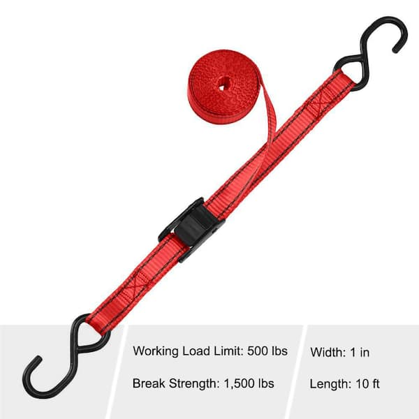 Uline Cam Buckle Tie-Downs - S-Hook, 1 x 15', 1,000 lb Capacity H-10452 -  Uline