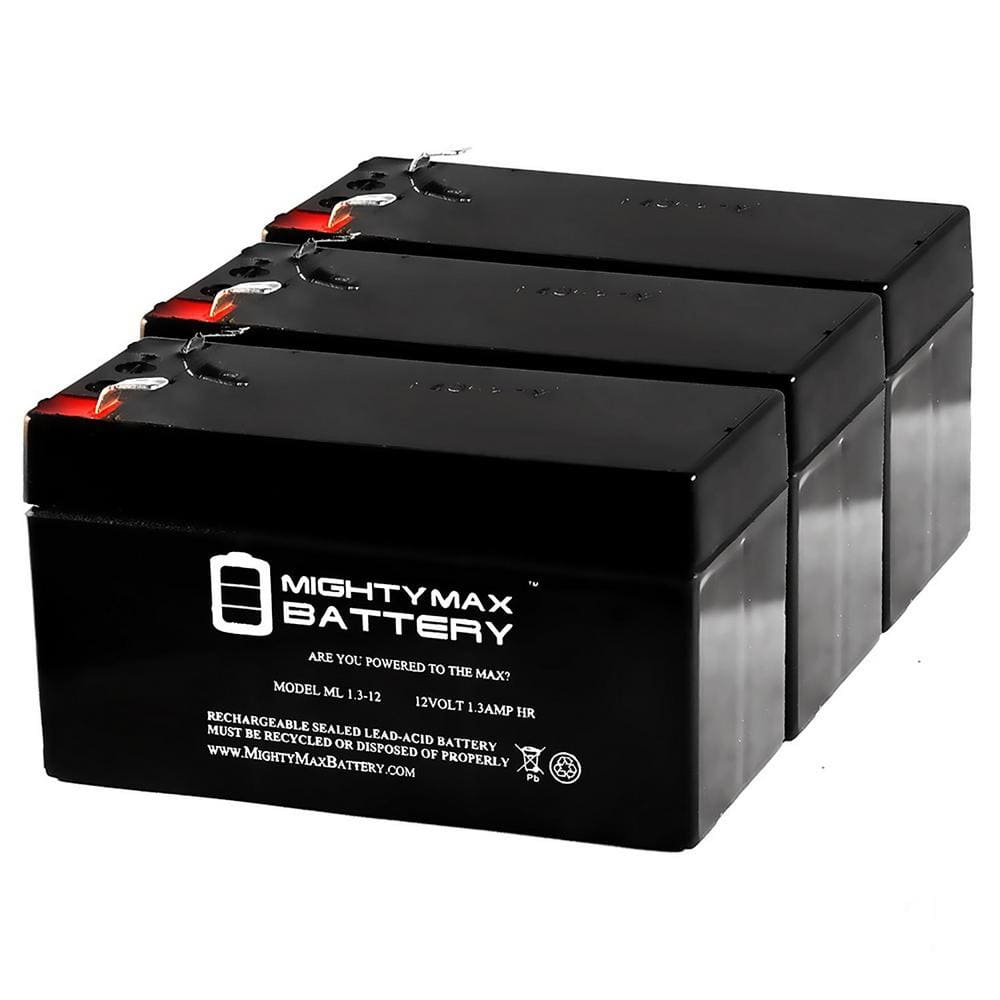 12-Volt 1.3Ah SLA Battery Replacement for PBQ 1.3-12 - 3 Pack price history on PriceWatchPro