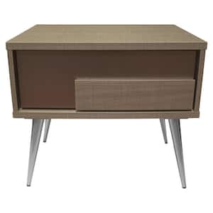Brazil 1 -Drawer Taupe Bronze Nightstand 27 in. H x 22.5 in. W x 16.5 in. D