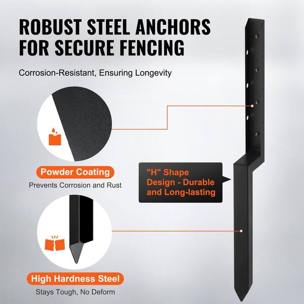 thumbnail image 2 of 2 Pack Fence Post Anchor Repair Kit - Inner 2x2 Support Stakes Spike, Durable 2 of 6