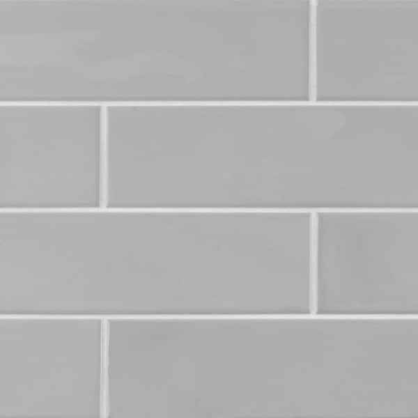 Gloss Grey 2.5 in. x 10 in. Ceramic Wall Tile (13.89 sq. ft./Case)