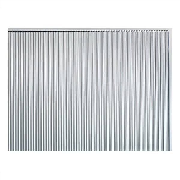 Fasade 18.25 in. x 24.25 in. Brushed Aluminum Rib PVC Decorative Backsplash Panel