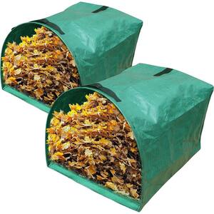 Pack of 2 53 Gal. Leaf Bags Large Size Dustpan Garden Bags for Collecting Leaves, Reusable Trash Bags