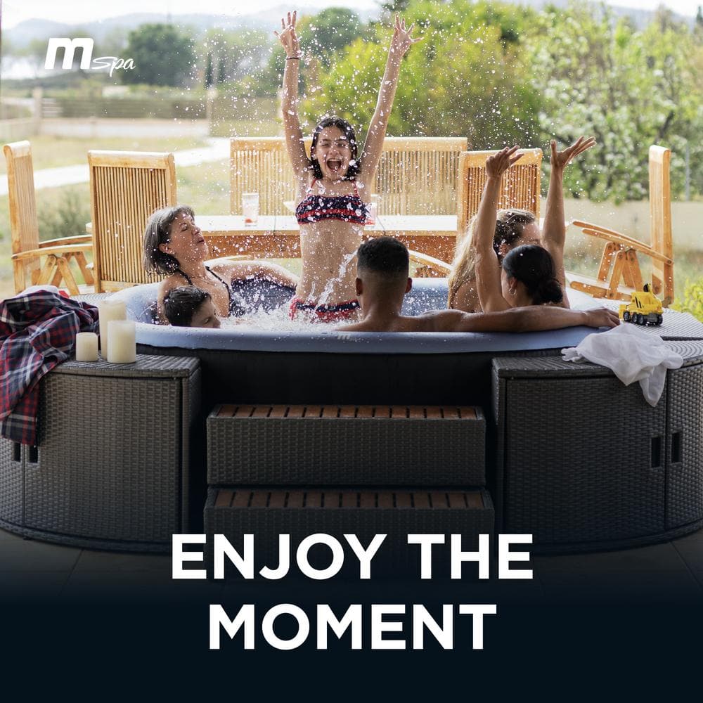 Tekapo Square Blue and Black Inflatable Hot Tub Spa