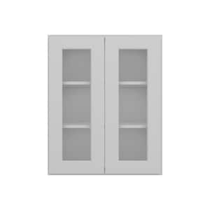 24 in. W x 12 in. D x 30 in. H in Shaker Dove Ready to Assemble Wall Kitchen Cabinet with No Glasses