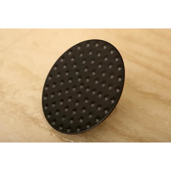 1-Spray 5.3 in. Single Wall Mount Fixed Rain Shower Head in Oil Rubbed Bronze