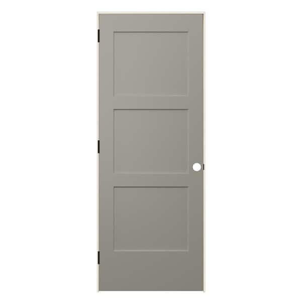 30 in. x 80 in. Birkdale French Vanilla Paint Right-Hand Smooth Solid Core Molded Composite Single Prehung Interior Door