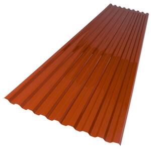 26 in. x 6 ft. Red Brick Polycarbonate Roof Panel