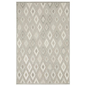 Tudor Beige 8 ft. x 11 ft. Geometric Lattice Diamonds Polypropylene Mixed Pile Indoor Area Rug