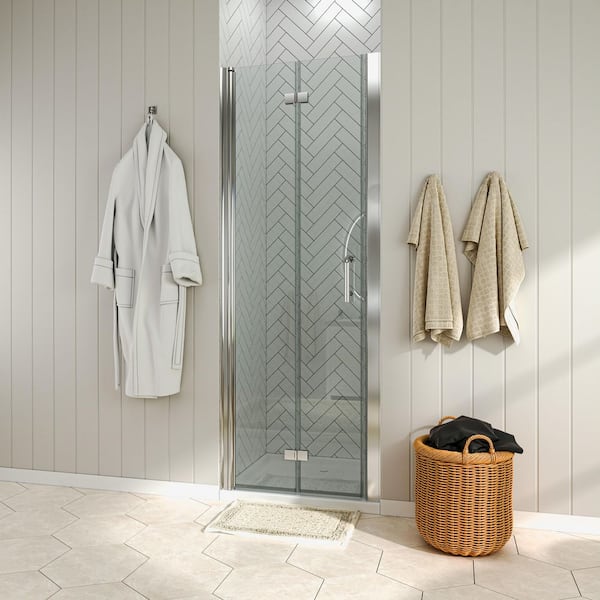 waterpar 32 to 33-1/4 in. W x 72 in. H Bi-Fold Frameless Shower