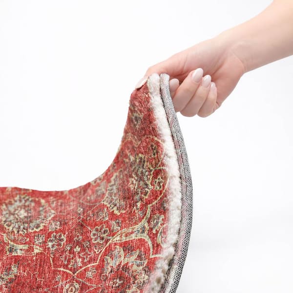 Dream Shag Premium Machine Washable Abstract ADS95 Red 2 ft. x 3 ft. Accent Rug