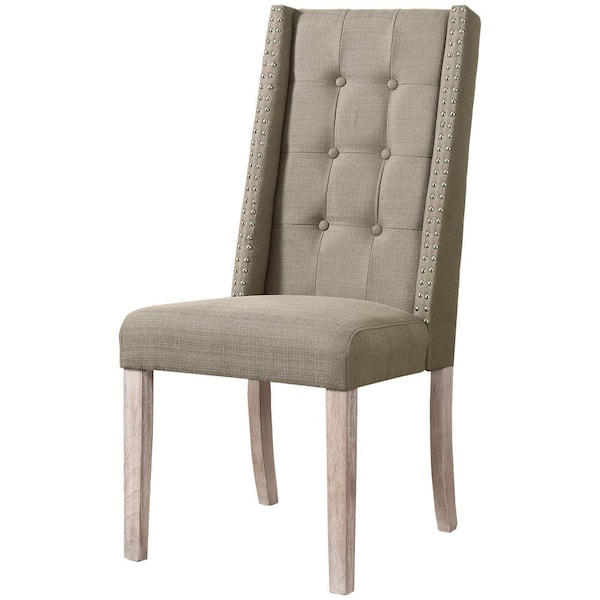 Best Master Furniture Milo Taupe Polyester Dining Chair (Set of 2)