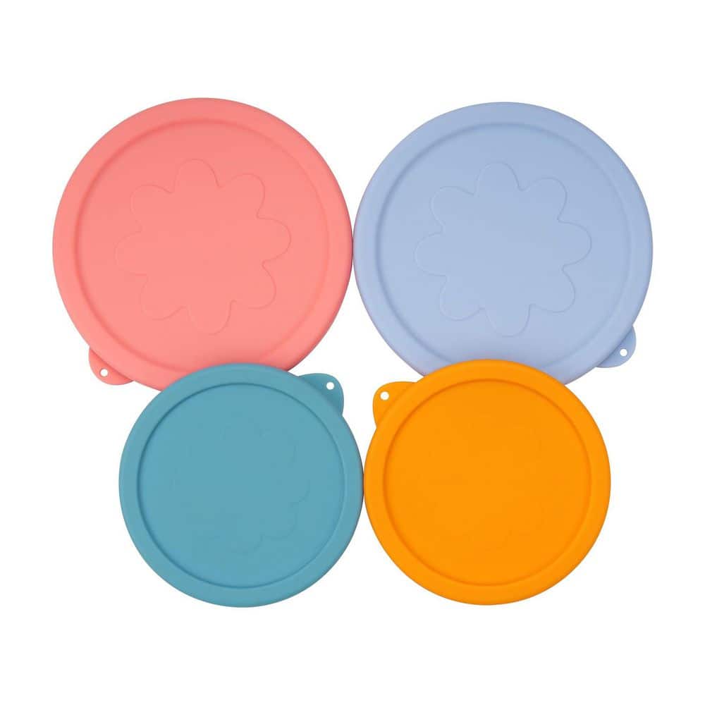 4 Pack Silicone Replacement Lids Leak-Proof Colorful Microwave Dishwasher Freezer Safe Kitchen Storage Set price history on PriceWatchPro