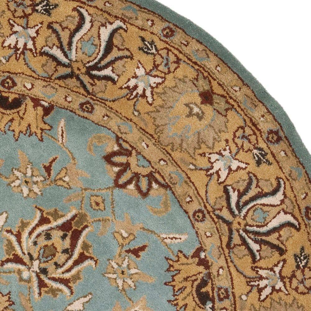 Hand-Tufted Artisanal Blue Wool & Cotton 6' Round Area Rug