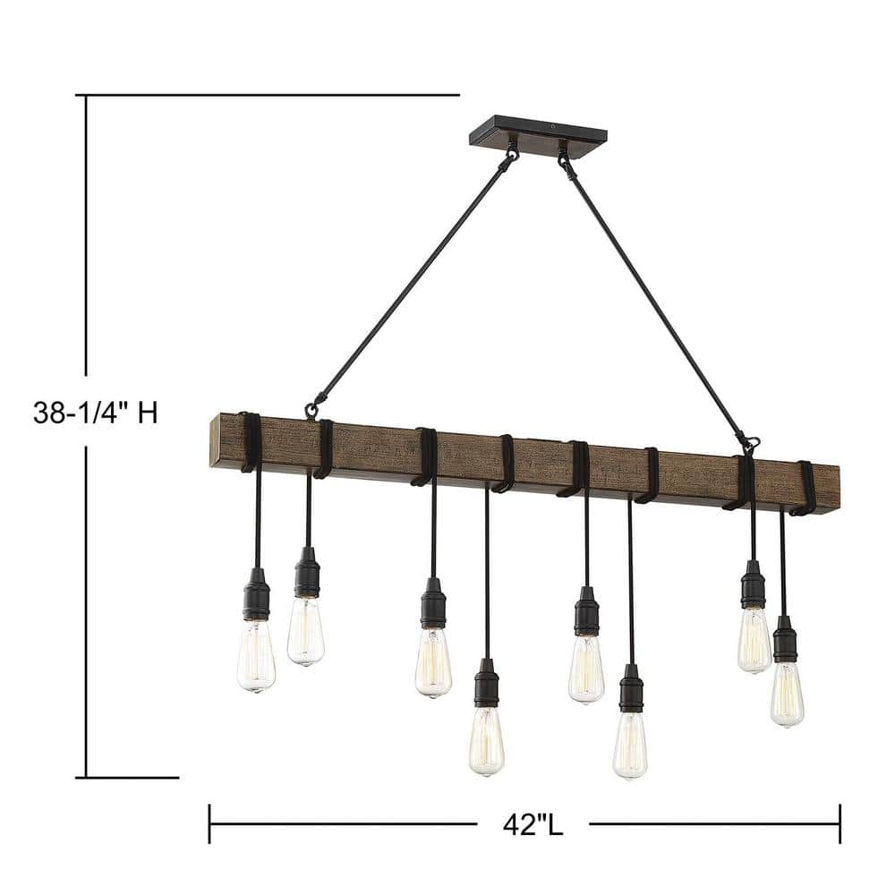 Savoy House Burgess 8-Light Rustic Bronze Linear Pendant