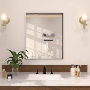 Sight 24 in. W. x 30 in. H Rectangular Framed Wall Bathroom Vanity Mirror in Matte Black