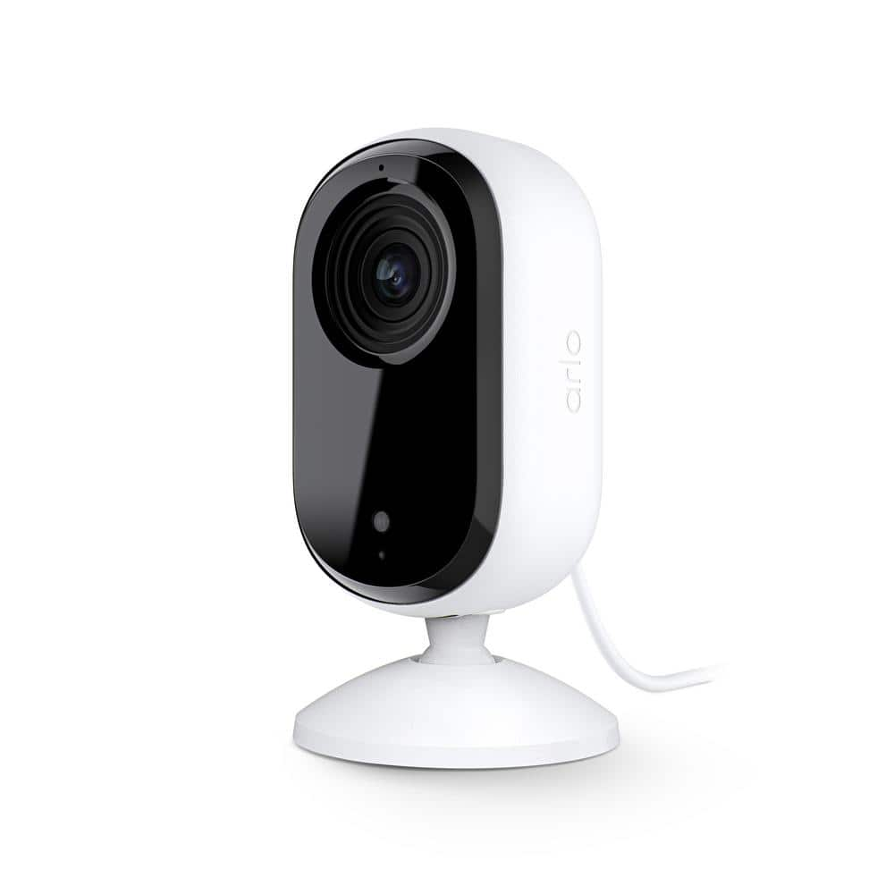 Arlo - Essential 1-Camera Indoor Wired 2K Security Camera (2nd Generation) with Automated Privacy Shield - White