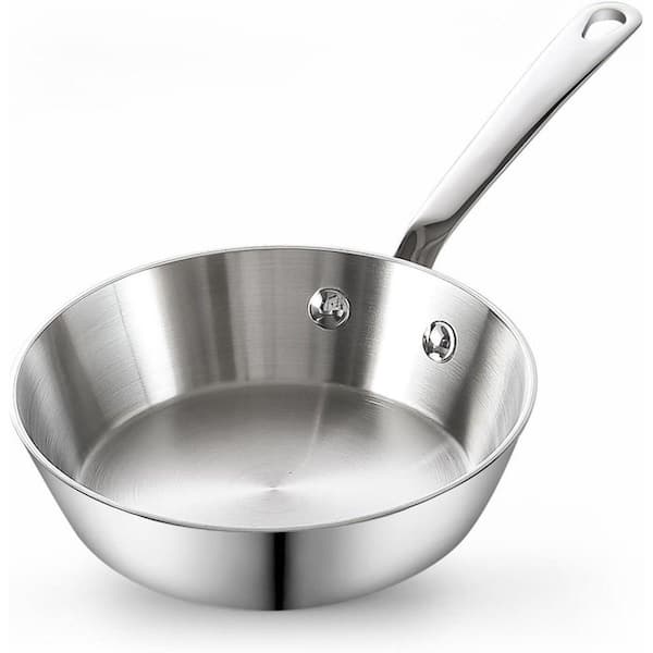 4.7 in. Multi-Ply Clad Stainless Steel Butter Warmer Mini Omelette Egg Frying Pan Butter Melting Pot Small Sauce Pot