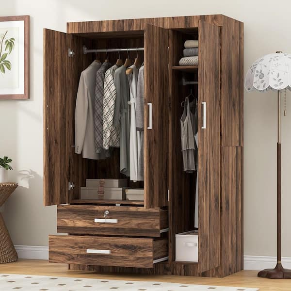 draw drawers アームボレロ　ブラウン Harper & Bright Designs 3-Door Multi-Compartment Brown Wood 41.2