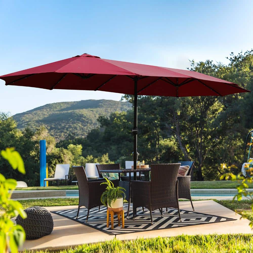 15 x 9 ft. Large Double-Sided Rectangular Outdoor Twin Metal Patio Market U