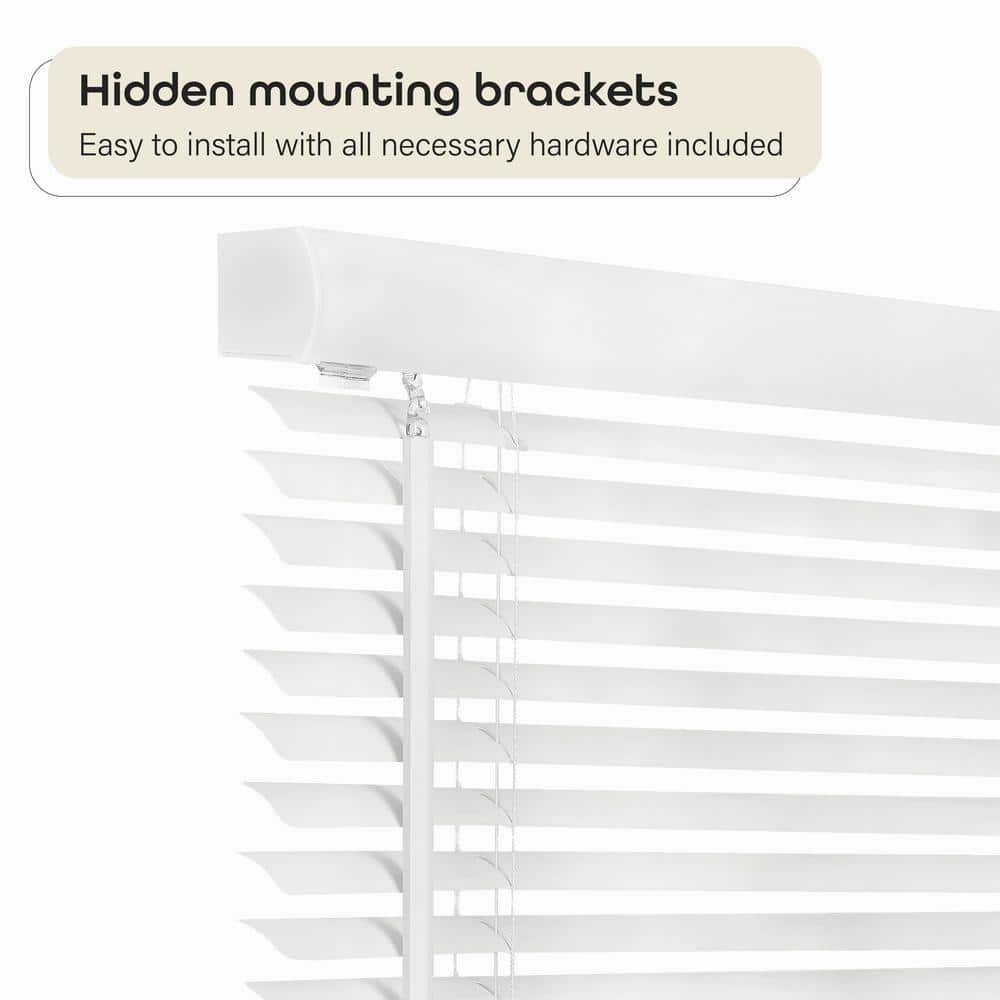 GII Morningstar Alabaster Cordless Light Filtering Vinyl Mini Blind with 1 in. Slats 34 in. W x 64 in. L