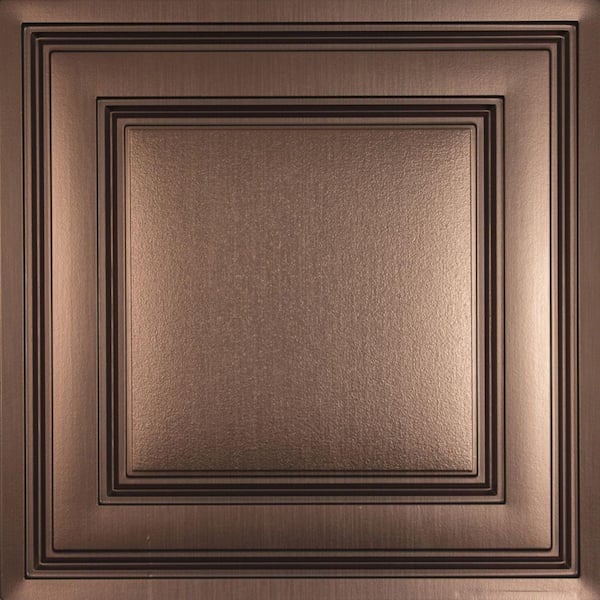 Ceilume Oxford Faux Bronze 2 ft. x 2 ft. Lay-in Ceiling Panel (Case of 6)
