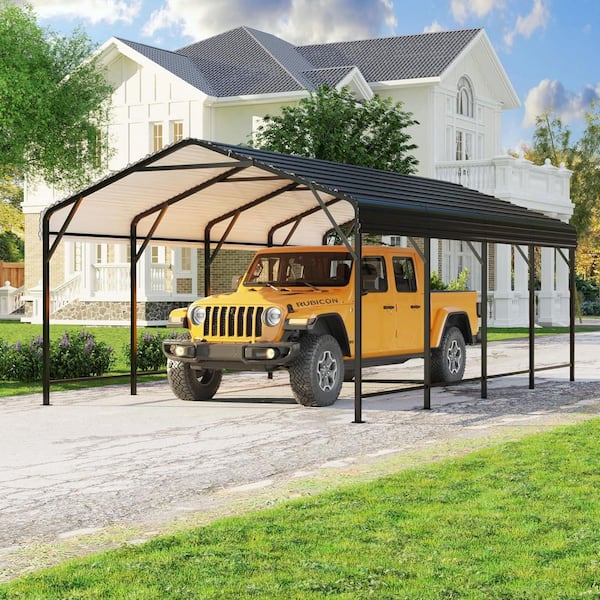VIWAT 12 ft. W x 20 ft. D Metal Carport, Car Canopy and Shelter