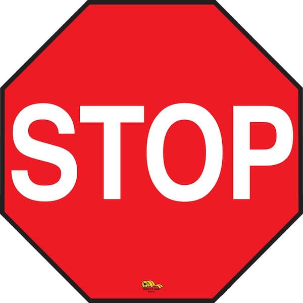 16 in. Standard Red Stop Floor Sign