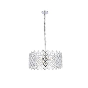 Timeless Home 21 in. 5-Light Chrome Pendant Light