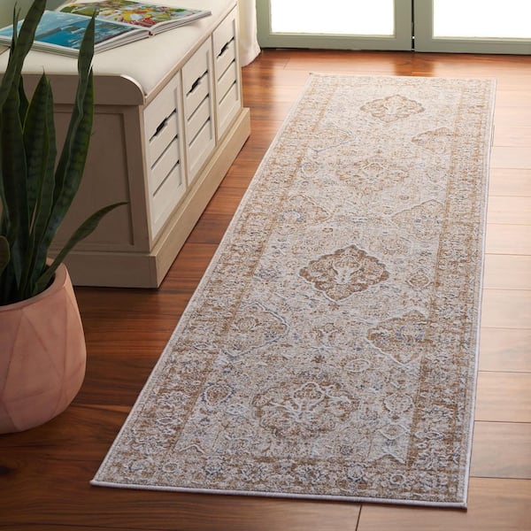 Finley 2 ft. x 8 ft. Brown/Gray Distressed Oriental Runner Rug