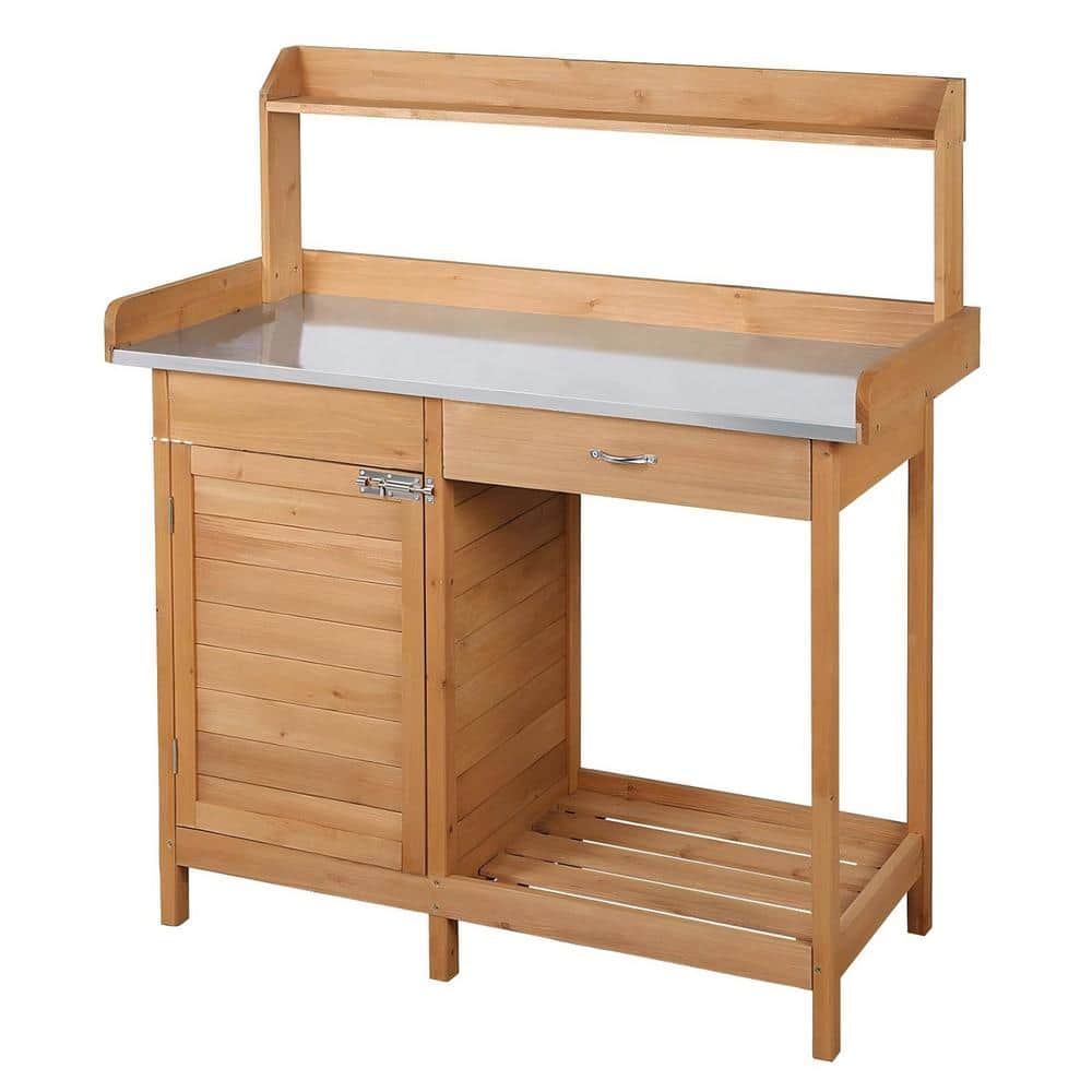 44 in. W x 49.5 in. H x 18.5 in. D Outdoor Garden Potting Bench Table Work 