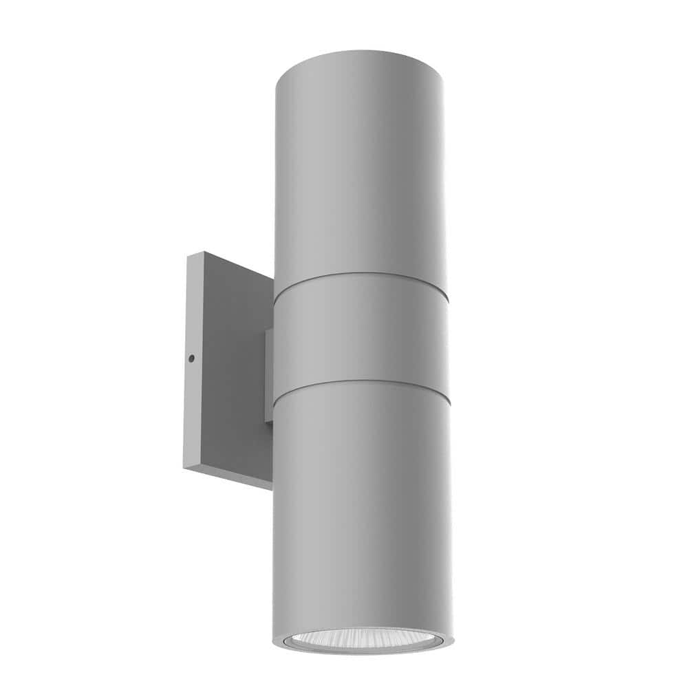 Lund Gray Aluminum 12" Dimmable LED Cylinder Wall Light