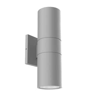 Lund 12-in 1-Light 31-Watt Gray Integrated LED Exterior Wall Sconce