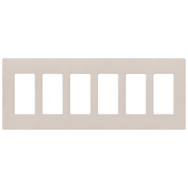 Lutron Claro 6 Gang Wall Plate for Decorator/Rocker Switches, Satin, Taupe (SC-6-TP) (1-Pack)