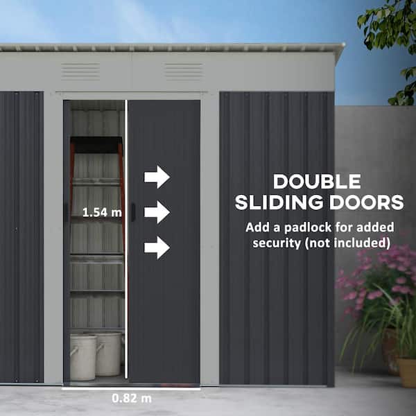 Siavonce 7 ft. x 4 ft. Metal Storage Garden Shed, Garden