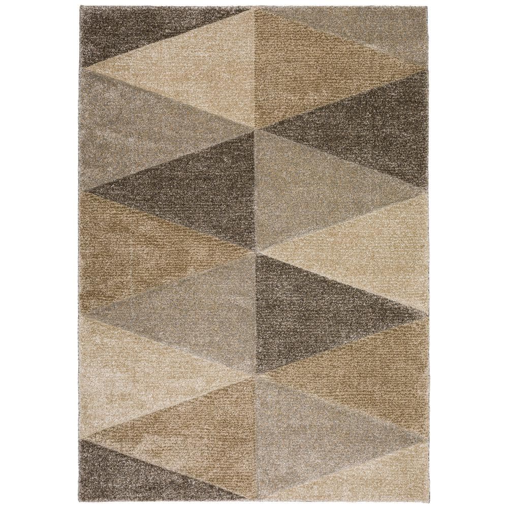 Carmona Abstract Beige 5 ft. 1 in. x 7 ft. 5 in. Area Rug